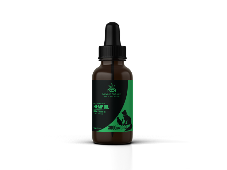 3000 MG Max Strength Pet Tincture / 1oz / 30 mL - Nirvana Naturals CBD